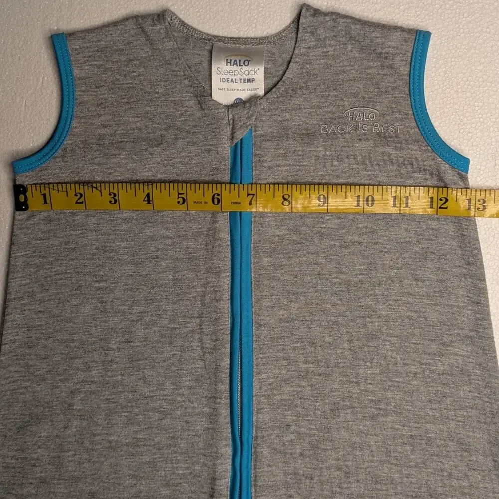 HALO Unisex Polyester Rayon SleepSack Ideal Temp Med Grey Aqua Wearable Blanket